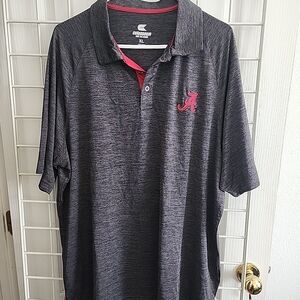 Alabama Crimson Tide Polo XL Colosseum Heather Gray Memory Fit Top Of The World